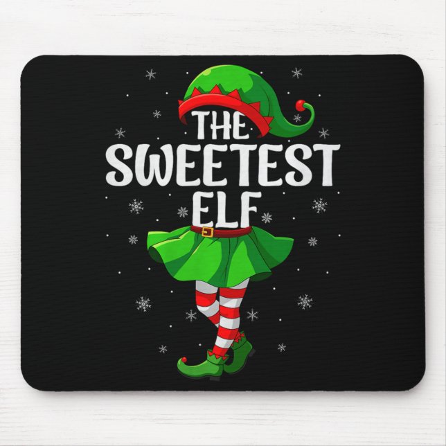 Mousepad Sweetest Elf Christmas Girls Women Elf Squad Xmas  (Frente)