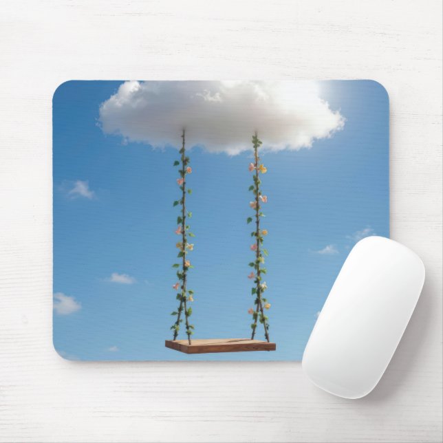 Mousepad Swing Hanging From a Cumulus Cloud (Com mouse)