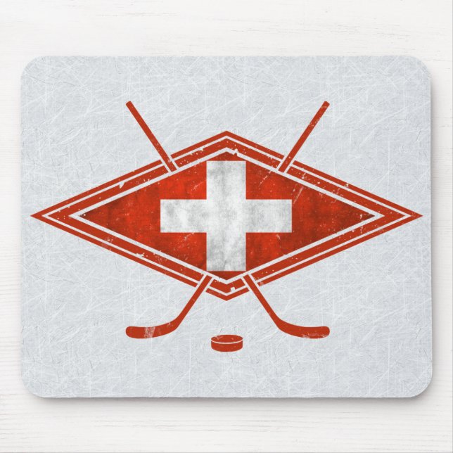Mousepad Swiss Ice Hockey Flag Switzerland (Frente)
