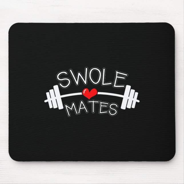 Mousepad Swole Mates Correspondentes Casais Workout Gym Par (Frente)