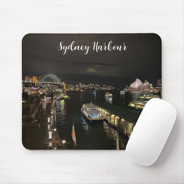 Mousepad Sydney Harbor by Night, Austrália, Foto (Com mouse)