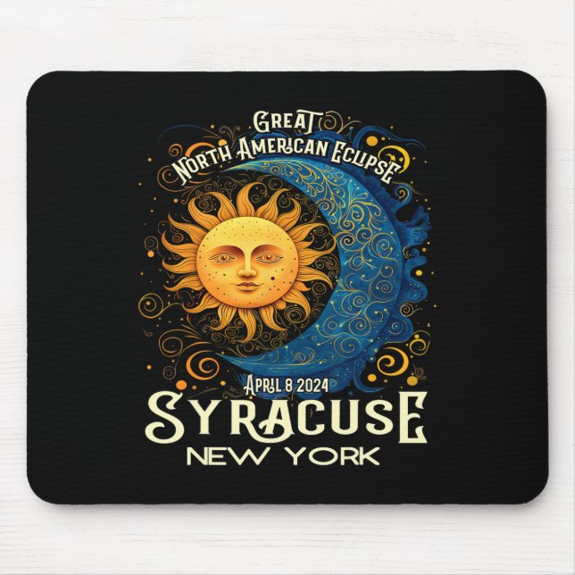Mousepad Syracuse New York 2024 Total Eclipse Solar Celesti (Frente)