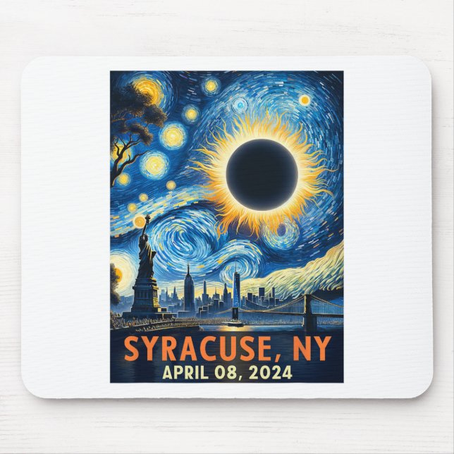 Mousepad Syracuse New York Total Solar Eclipse 2024 Starry (Frente)