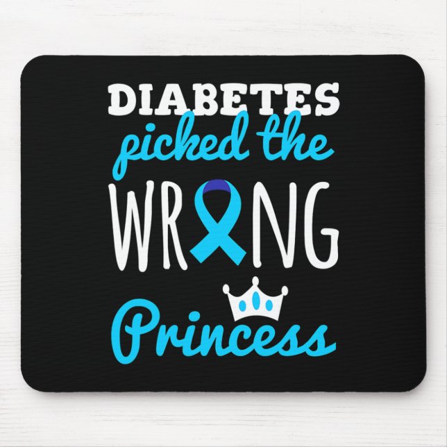 Mousepad T1d Consciência Princesa Meninas Diabetes Awa (Frente)