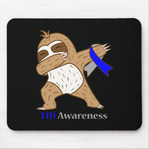 Mousepad T1D Diabetes Sensibilização Fita Dabbing Sloth War