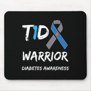 Mousepad T1d Guerreiro Tipo 1 Diabetes Consciência Azul Fit
