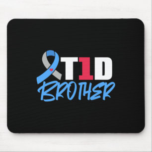 Mousepad T1D Irmão Tipo 1 Sensibilização para a diabetes