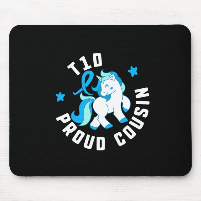 Mousepad T1d Orgulhosa Cousin Diabetes T1 Sensibilização Cu (Frente)