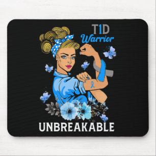 Mousepad T1D Sensibilização do Guerreiro de Diabetes Tipo 1