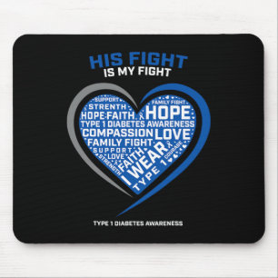 Mousepad T1d Sua Luta É Minha Luta Contra Diabetes Juvenis 