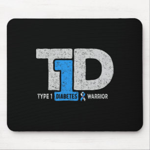 Mousepad T1D Tipo 1 Diabetes Guerreiro Sensibilização para