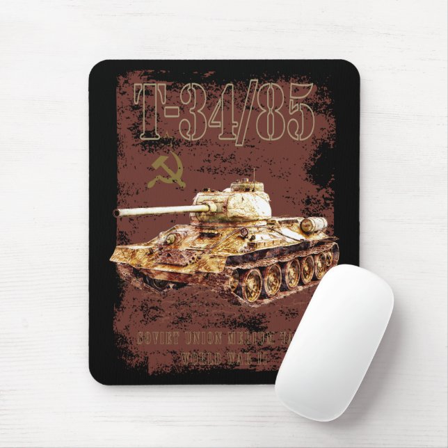 Mousepad T-34-85 Tanque Médio da União Soviética da Segunda (Com mouse)
