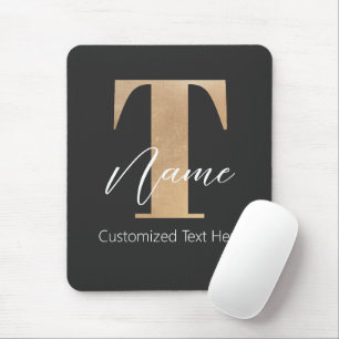Mousepad T & Name Iniciais Monogramados Modernos Personaliz