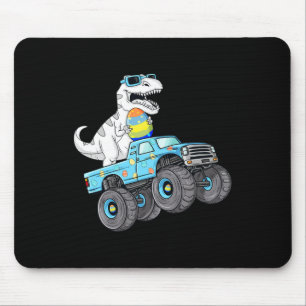Mousepad T Rex de Páscoa andando em um caminhão monstro men