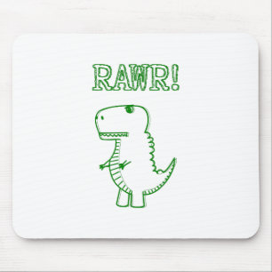 Mousepad T Rex Dino, Irritado Verde