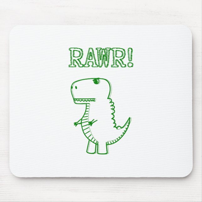Mousepad T Rex Dino, Irritado Verde (Frente)