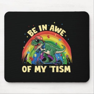 Mousepad T Rex Dinossauro Autismo Conscientização Fique imp