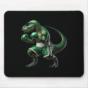 Mousepad T-rex Dinossauro Fazendo Boxe Boxeador Arte Marcia