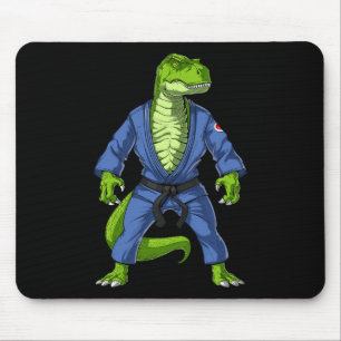 Mousepad T-rex Dinossauro Jiu-jitsu Judô Ninja Artes Marcia
