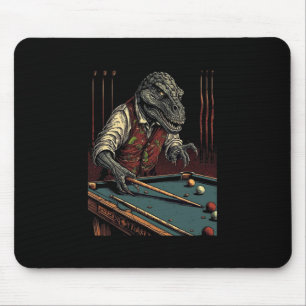 Mousepad T Rex Jogando Bilhar Jogador de Bilhar Dinossauro 