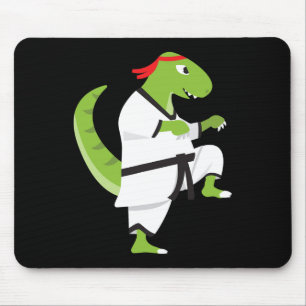 Mousepad T-rex Karatê Legal Dinossauro Lutador de Halloween