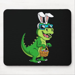 Mousepad T Rex Páscoa Coelhinha Com Cesta De Ovos Dinossaur