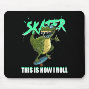 Mousepad T-rex Patinador Dinossauro É Assim Que Eu Rolo Ska