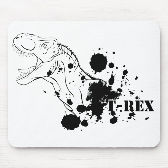 Mousepad T-Rex (preto e branco) (Frente)