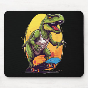Mousepad T-rex Skater - Skateboard Skateboarder Skateboardi