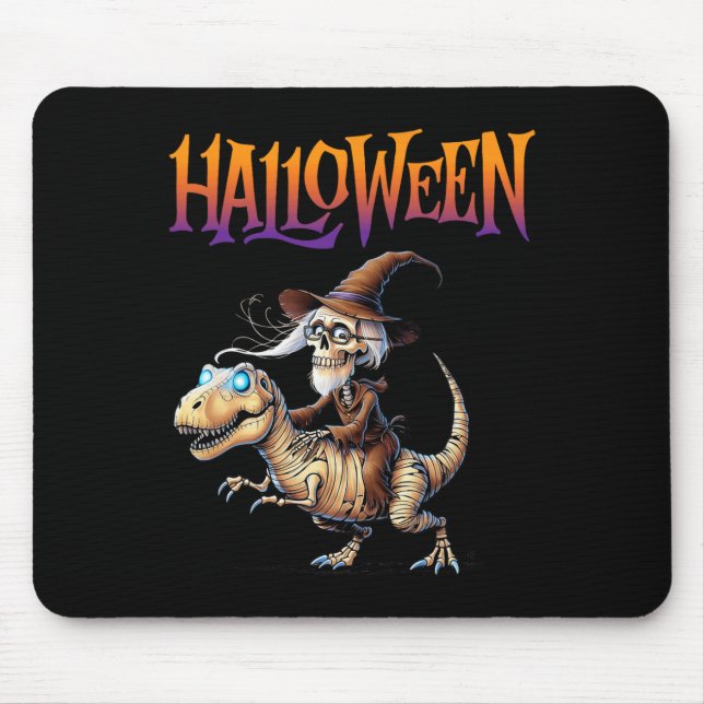 Mousepad T-rex Skeleton Ride Halloween (Frente)