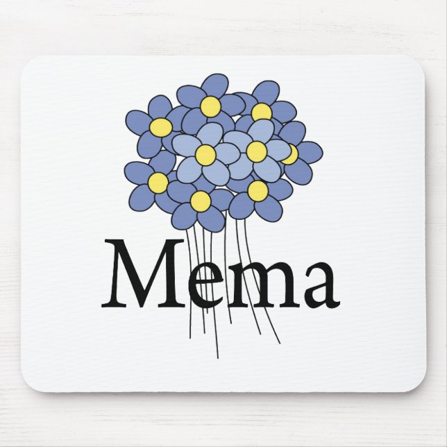 Mousepad T-shirt azul bonito de MeMa da flor (Frente)