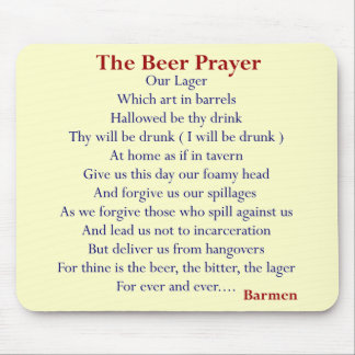 Mousepad T-shirt cómicos da cerveja & presentes, a oração