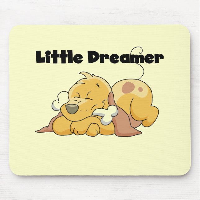 Mousepad T-shirt e presentes pequenos do sonhador do cão (Frente)