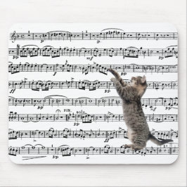 Mousepad Tabby Cat On Sheet Music