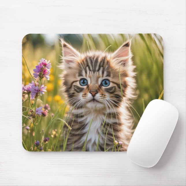 Mousepad Tabby Kitten No Campo (Com mouse)