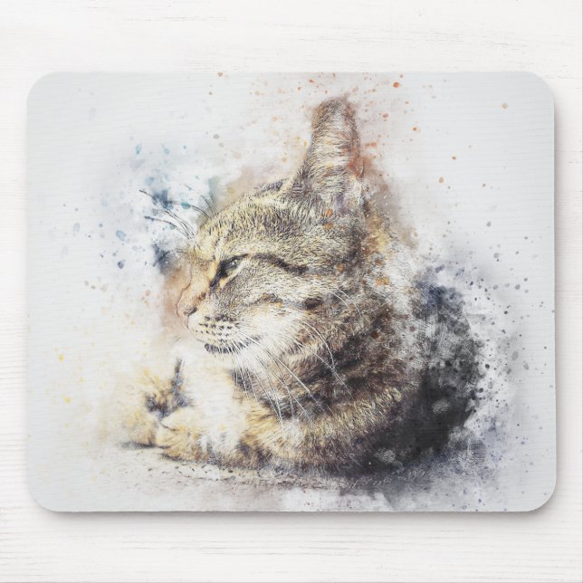 Mousepad Tabby Love | ABSTRATO | Watercolor (Frente)
