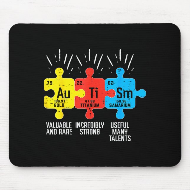 Mousepad Tabela Periódica de Elementos do Autismo Conscient (Frente)