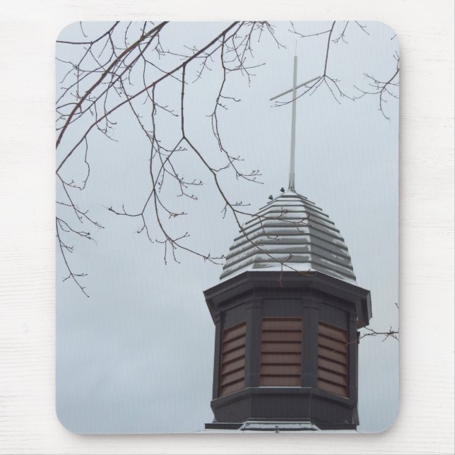 Mousepad Tabernacle Cross in Snow - Martha's Vineyard (Frente)