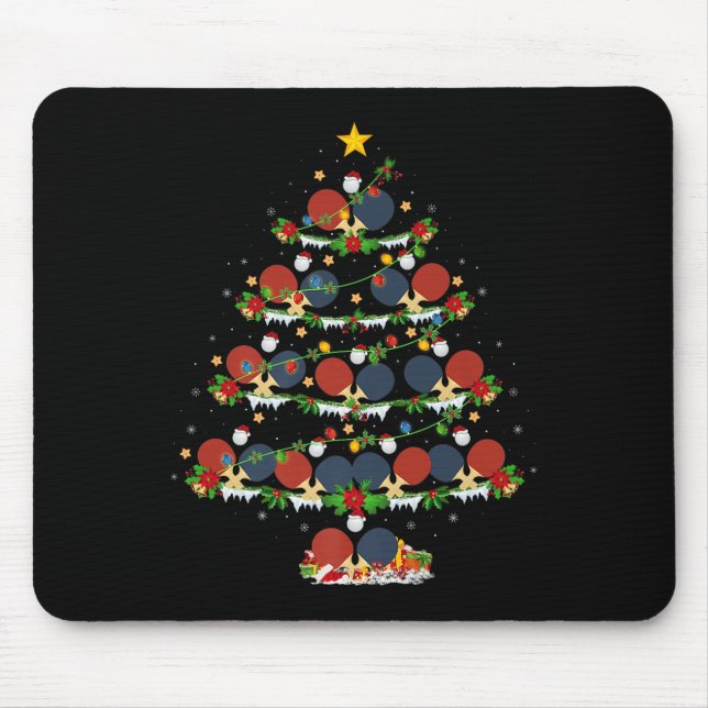 Mousepad Table Tennis Christmas Tree Lights Srts Player Xma (Frente)