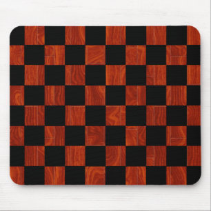 Mousepad Tabuleiro de damas de madeira