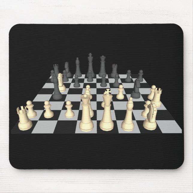 Mousepad Tabuleiro de xadrez com partes de xadrez - (Frente)
