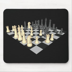 Mousepad Tabuleiro de xadrez com peças de xadrez - Mousepa