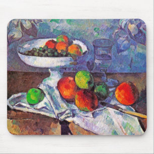 Mousepad taça de Fruta, Vidro e Maçãs, Cezanne