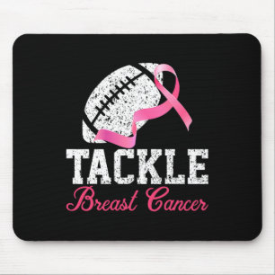 Mousepad Tackear Fita Rosa De Sobrevivente De Futebol Do Ca