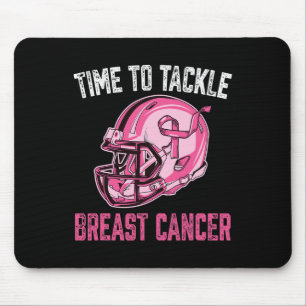 Mousepad Tackear o capacete de futebol do Cancer da mama Fr