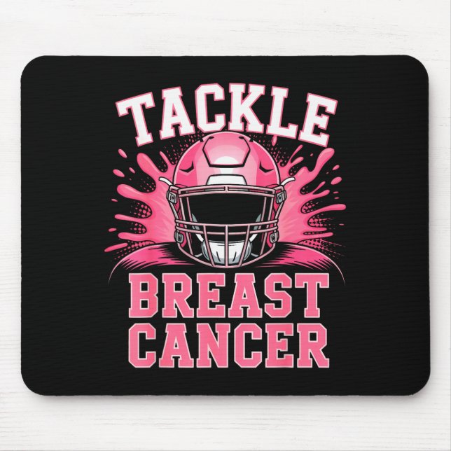 Mousepad Tackle Football Breast Cancer Awareness Nk Ribbon  (Frente)
