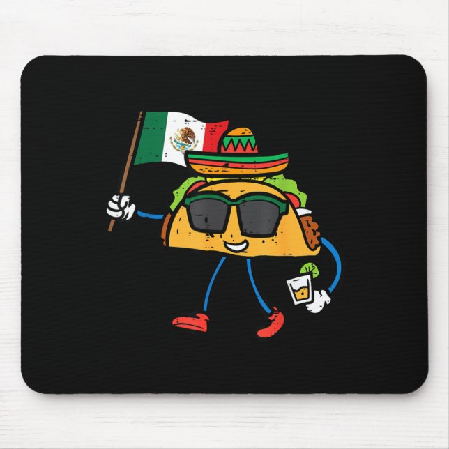 Mousepad Taco Bandeira México Cinco De Mayo Mexicano (Frente)
