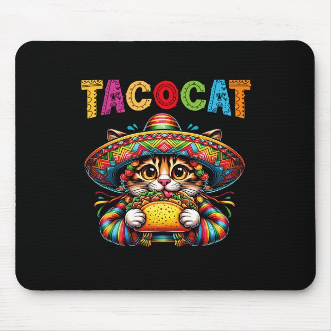 Mousepad Taco Cat Para Mulheres E Crianças - Tacocat Cinco  (Frente)