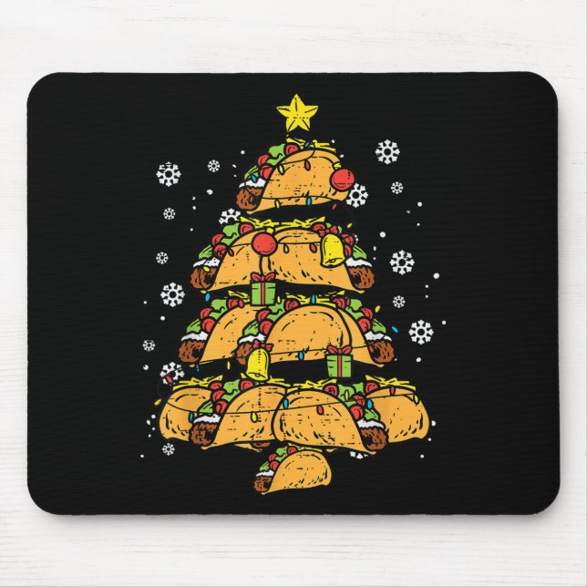 Mousepad Taco Christmas Tree Xmas Mexican Food  (Frente)