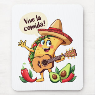 Mousepad Taco Fiesta mit Gitarre und hispanischem Flair